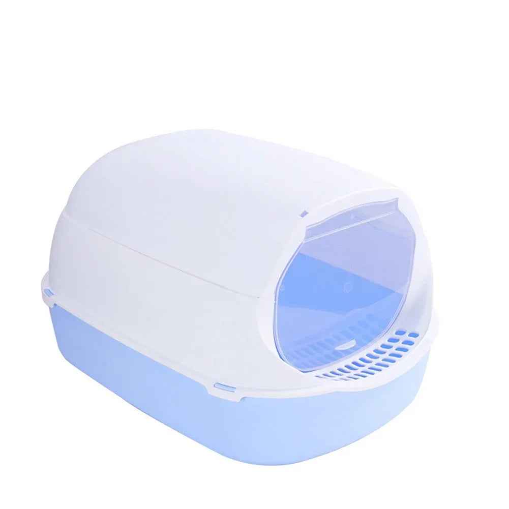 Kitty Sandbox Cat Litter Box Semi-enclosed Splashproof Cat