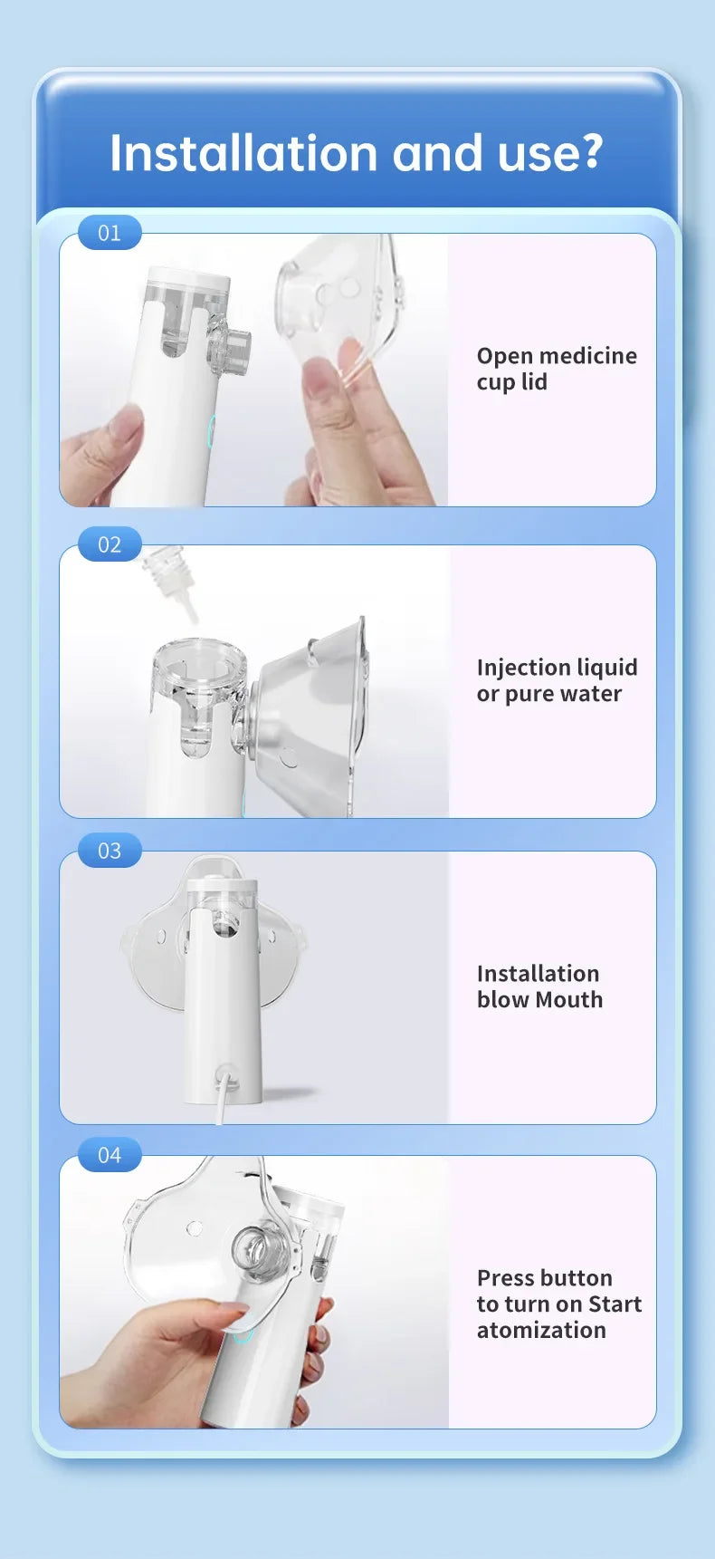 Inhaler Nebuliser Inhalator Handheld Inhale Nebulizer
