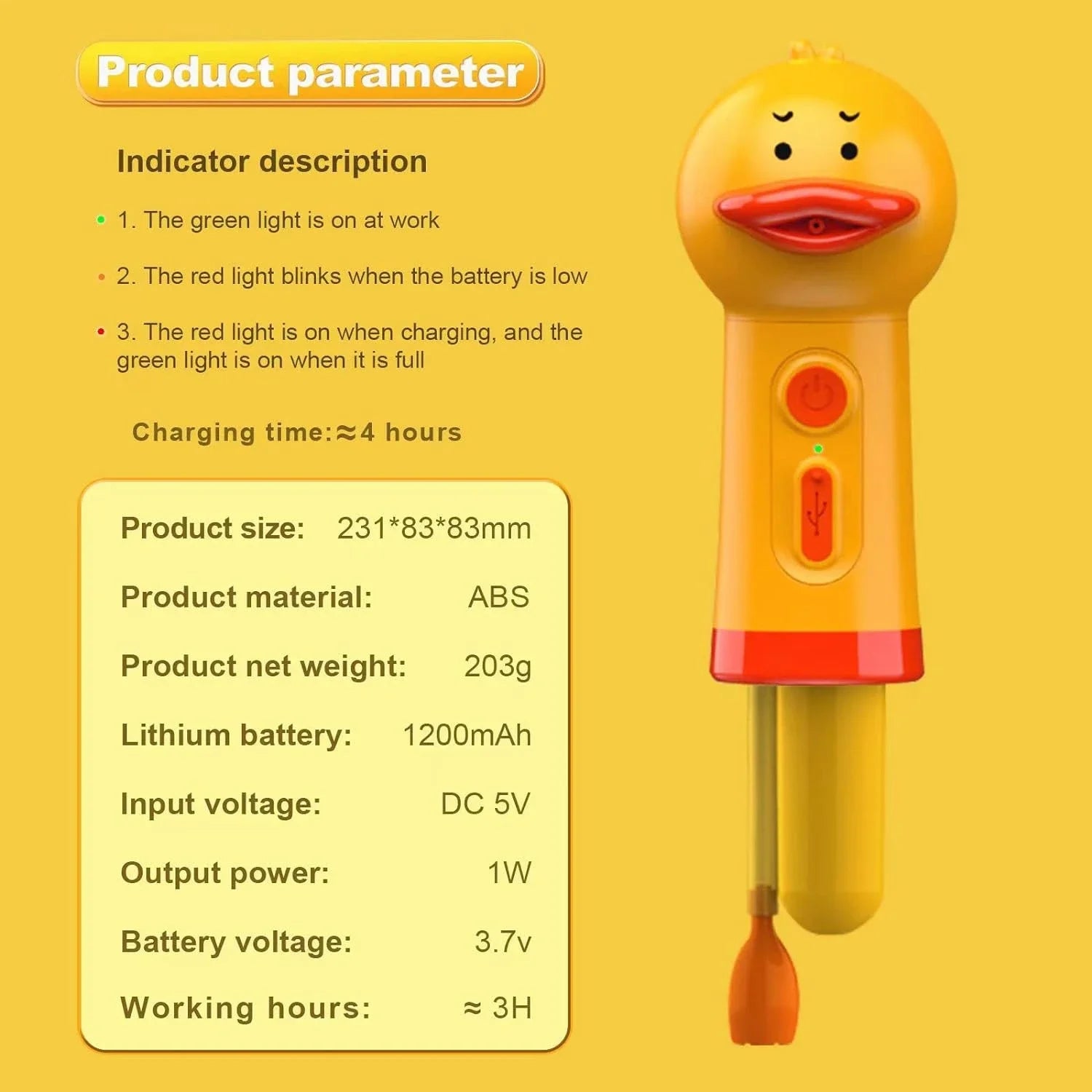 Yellow Duck Pet Cleaning Bathing Electric Foam Machine