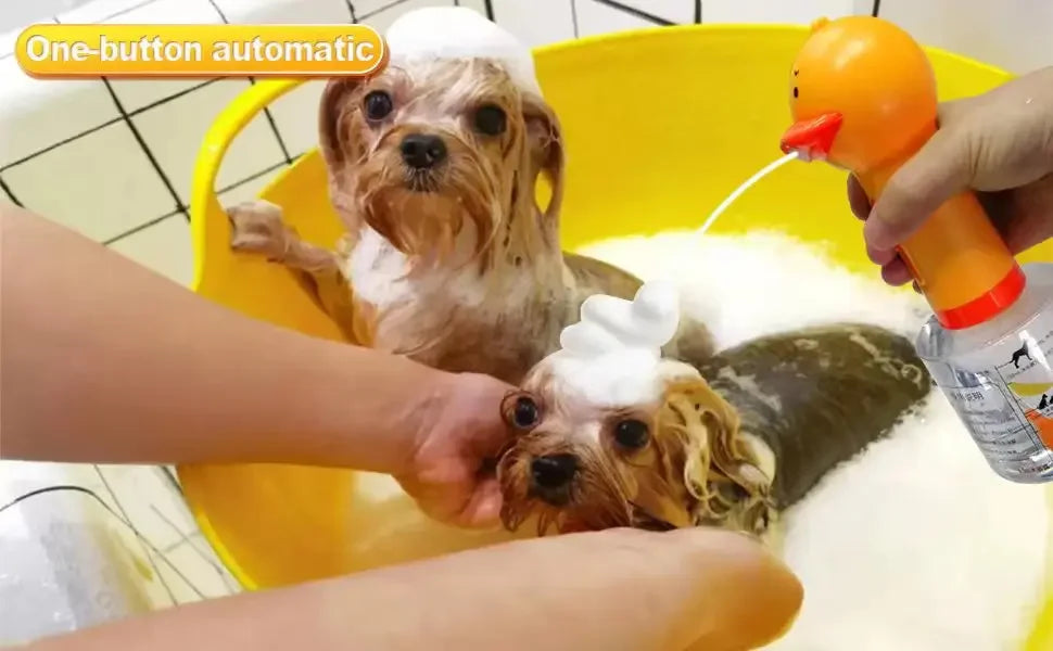 Yellow Duck Pet Cleaning Bathing Electric Foam Machine