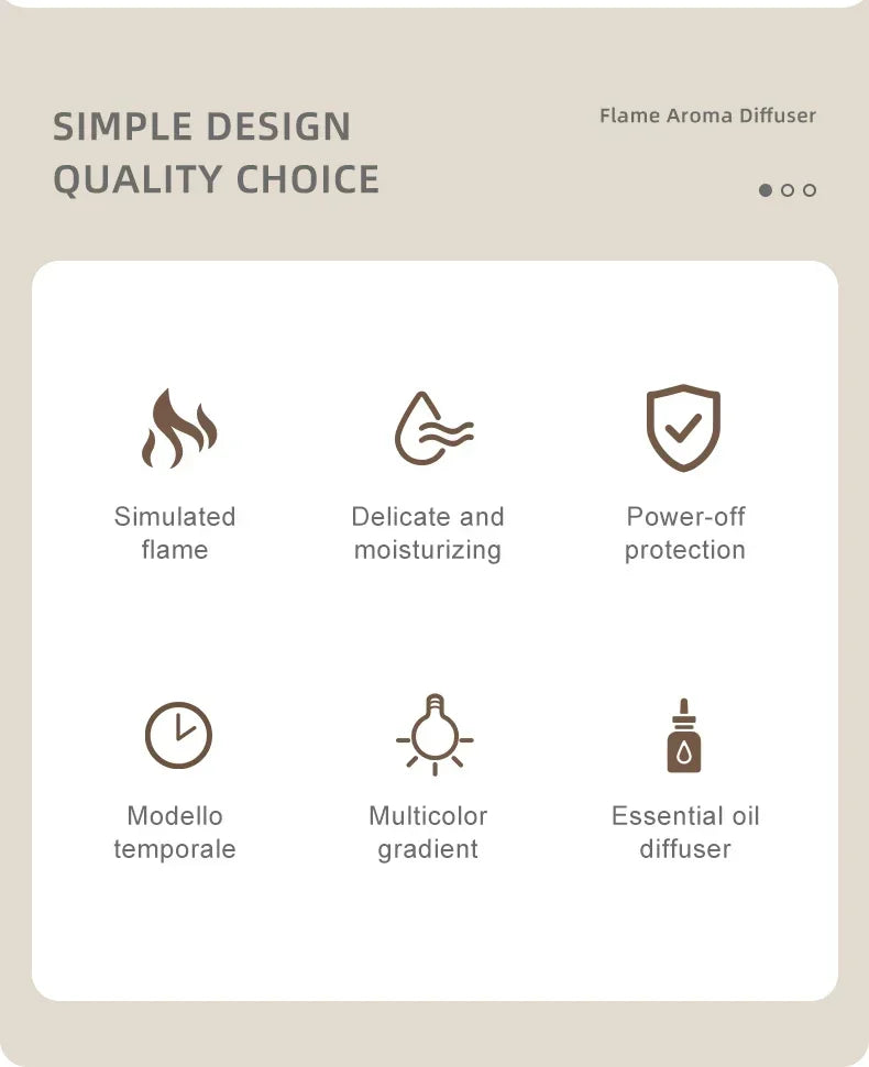 New humidifier seven-color flame diffuser Home seven-color atmosphere lamp fragrance machine ultrasonic flame humidifier