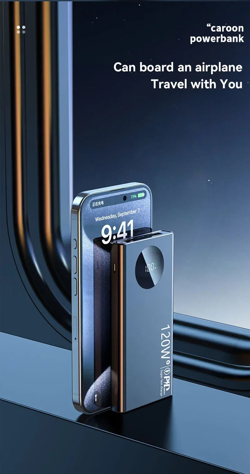 Xiaomi 120W 50000mAh High Capacity Power Bank Fast Charging Powerbank Portable Battery Charger For iPhone Samsung Huawei 2025New