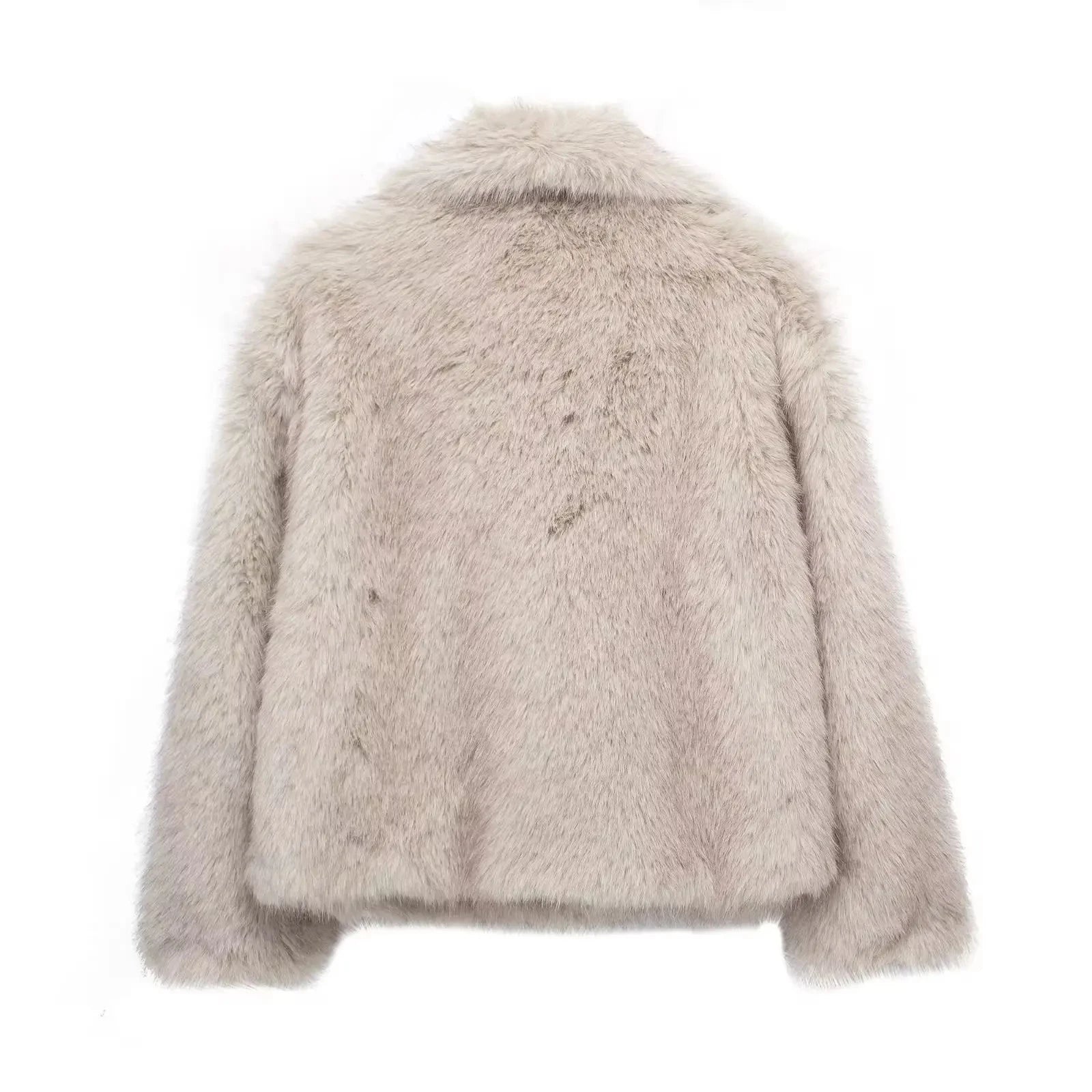 TRAFZA Women Fashion Faux Fur Jacket