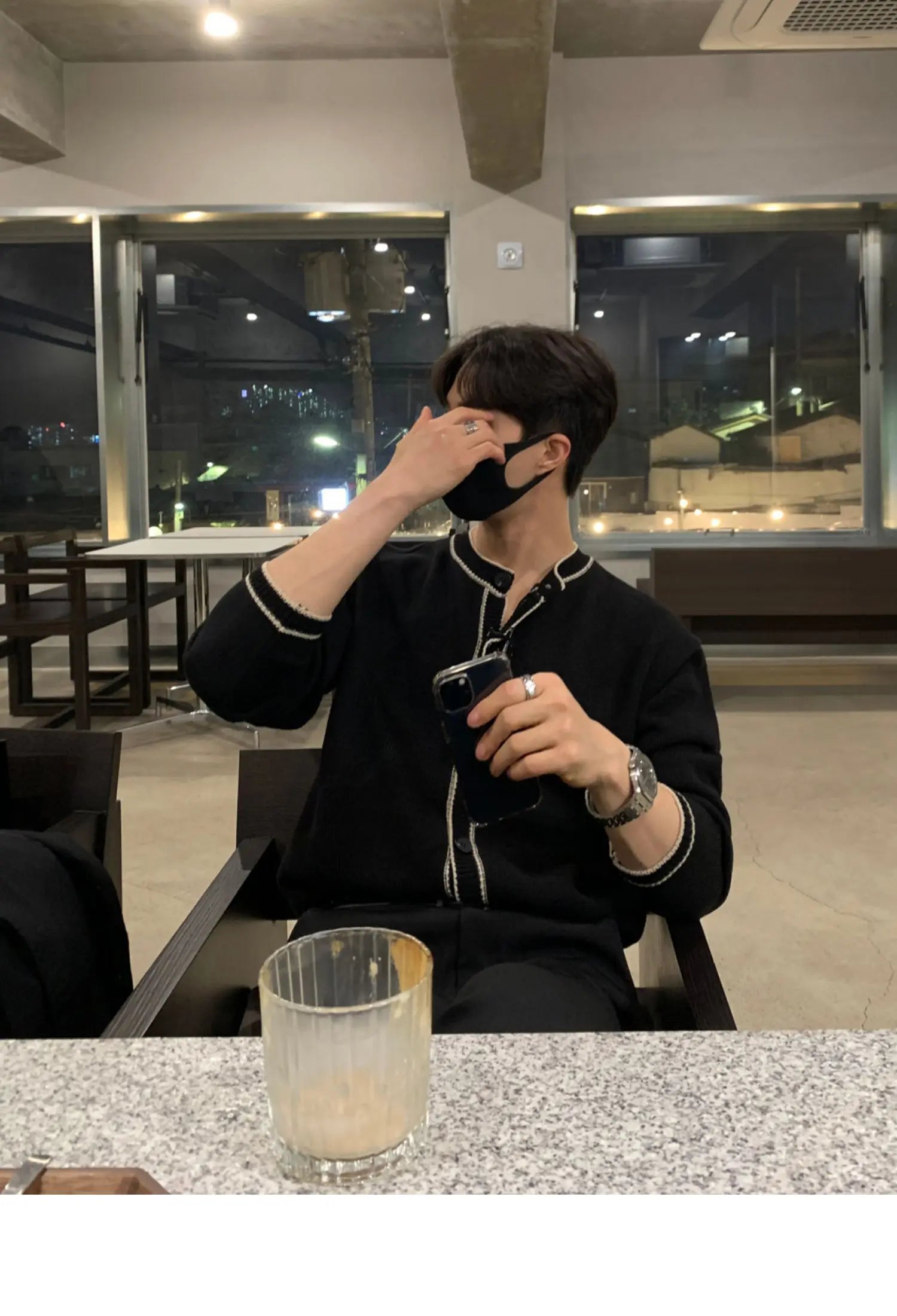 Fashionable Zipper Knitted Sweater Men's