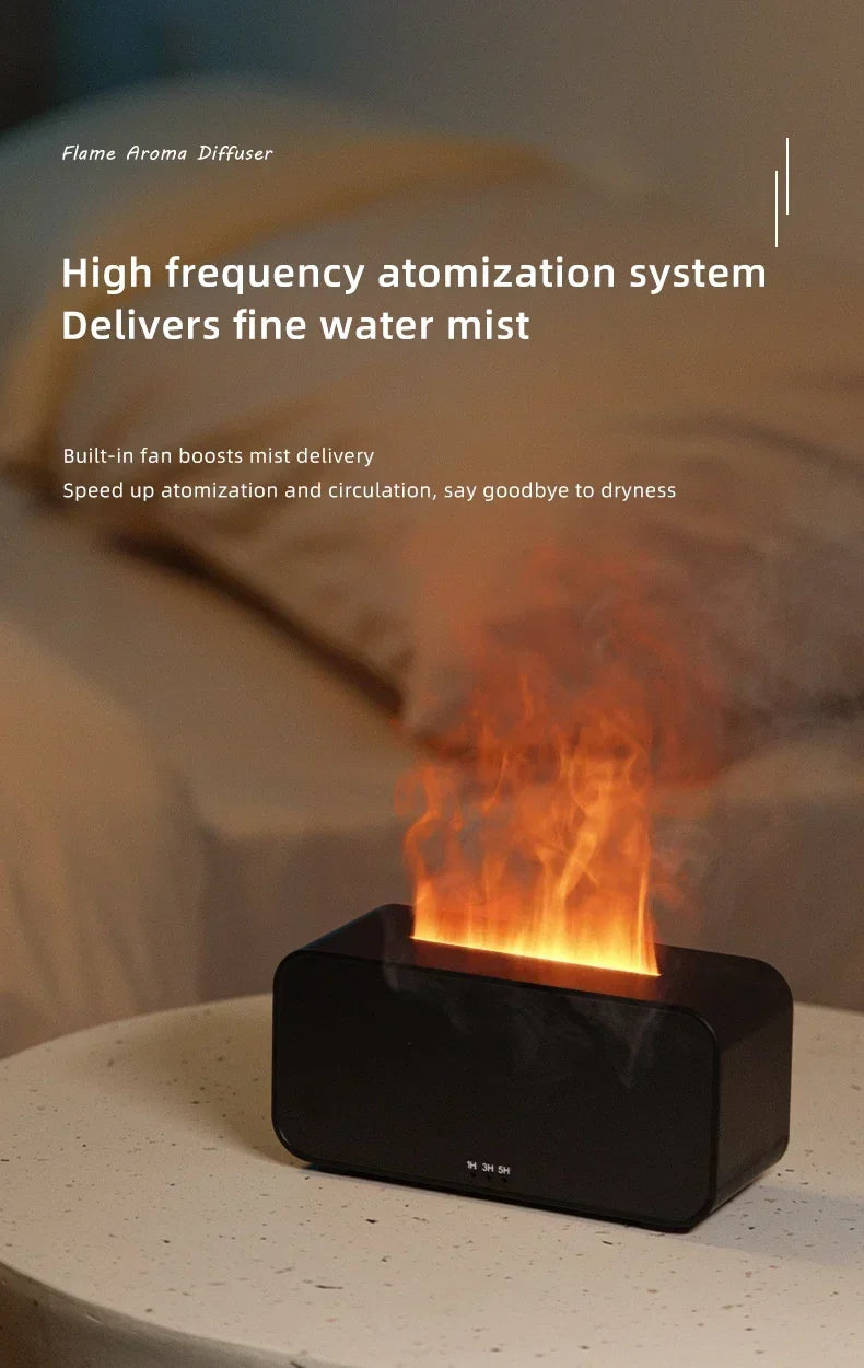 New humidifier seven-color flame diffuser Home seven-color atmosphere lamp fragrance machine ultrasonic flame humidifier