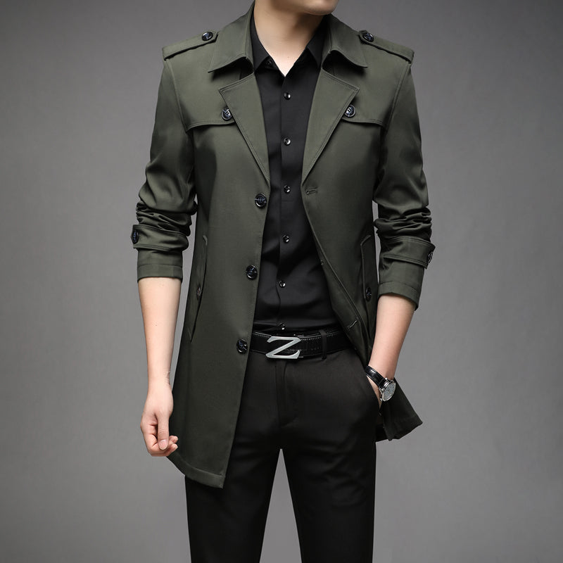 Autumn Men Long Trench Fashion British Style