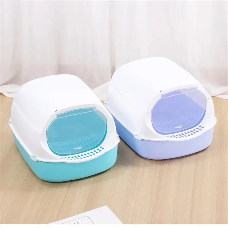 Kitty Sandbox Cat Litter Box Semi-enclosed Splashproof Cat