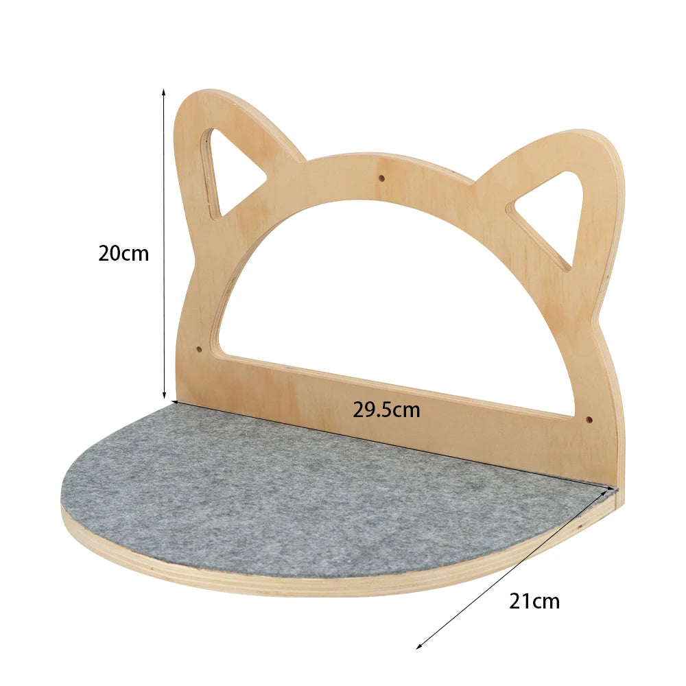 Wall-mounted Cat Hanging  Bed Cat Climbing Ladder Grab Post Solid Wood
