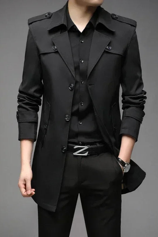 Autumn Men Long Trench Fashion British Style