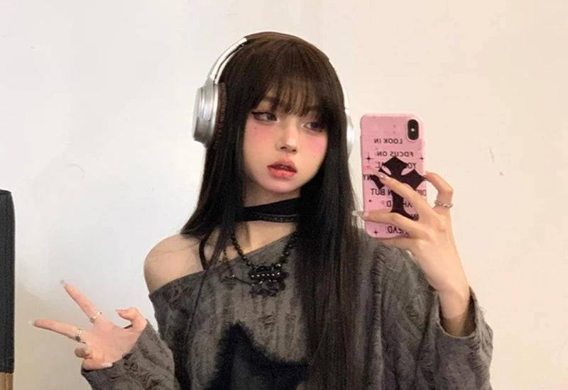 Y2K Hole Star Print T-Shirt Women Fashion