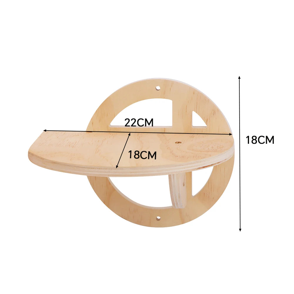 Wall-mounted Cat Hanging  Bed Cat Climbing Ladder Grab Post Solid Wood