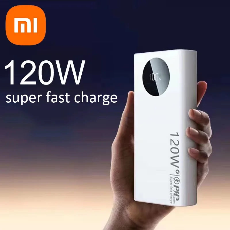 Xiaomi 120W 50000mAh High Capacity Power Bank Fast Charging Powerbank Portable Battery Charger For iPhone Samsung Huawei 2025New