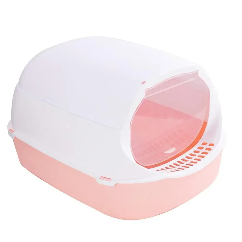 Kitty Sandbox Cat Litter Box Semi-enclosed Splashproof Cat