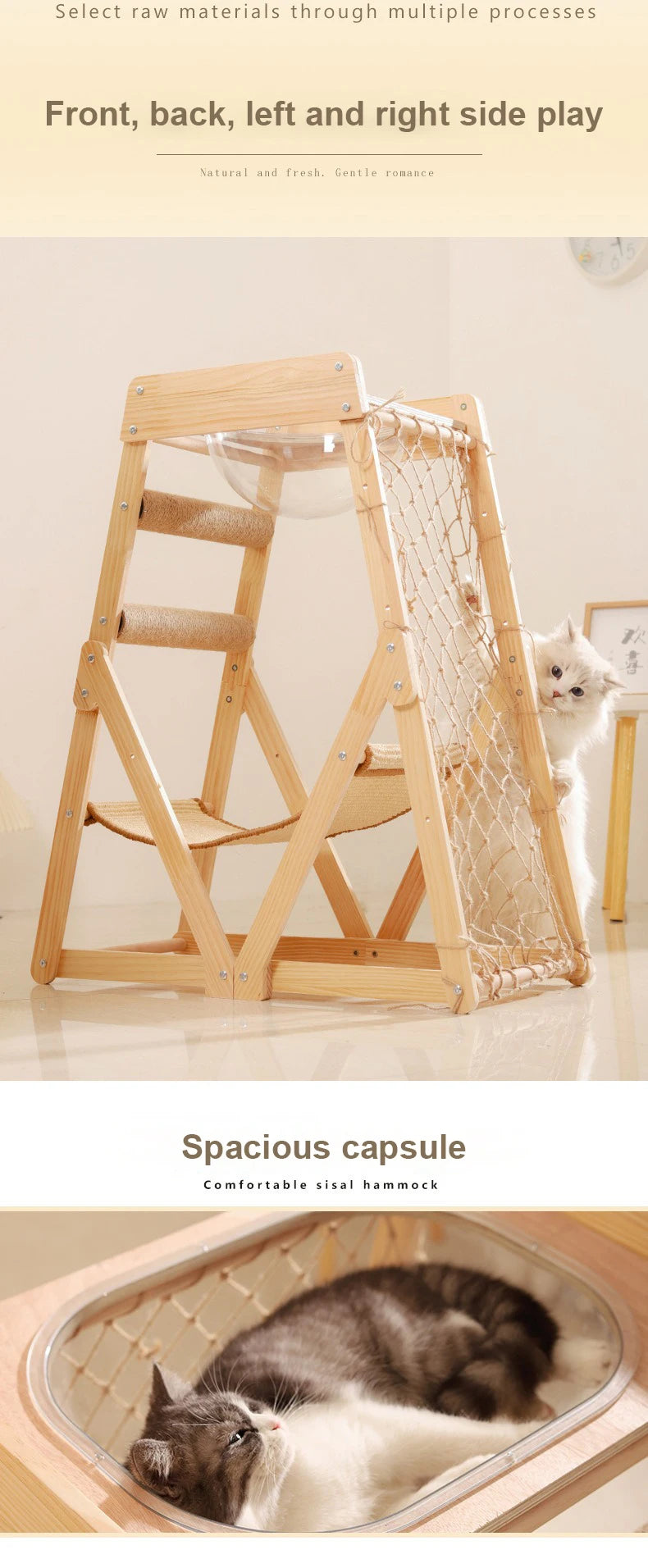Cat Climbing Frame Space Capsule Scratching Board Hammock