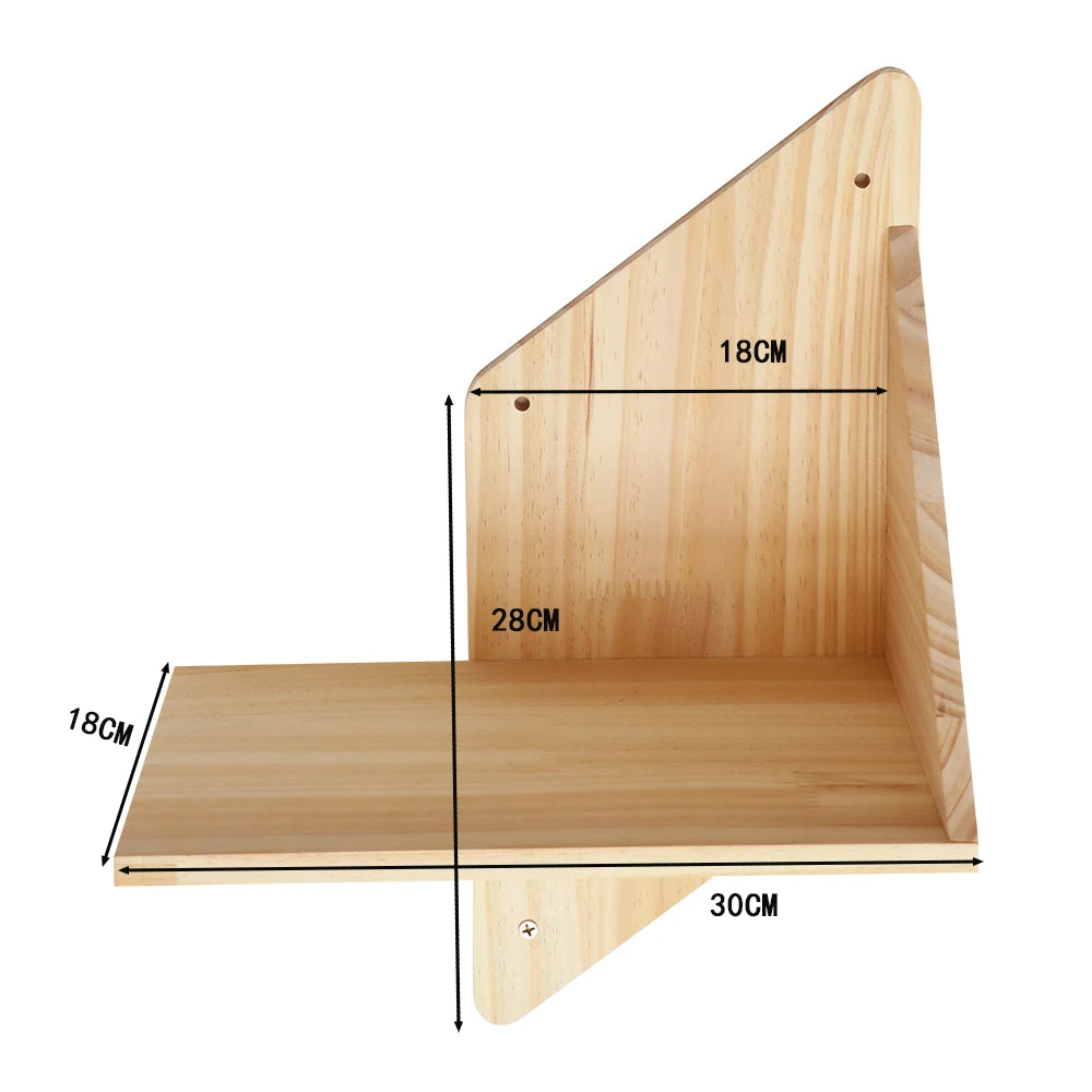 Wall-mounted Cat Hanging  Bed Cat Climbing Ladder Grab Post Solid Wood