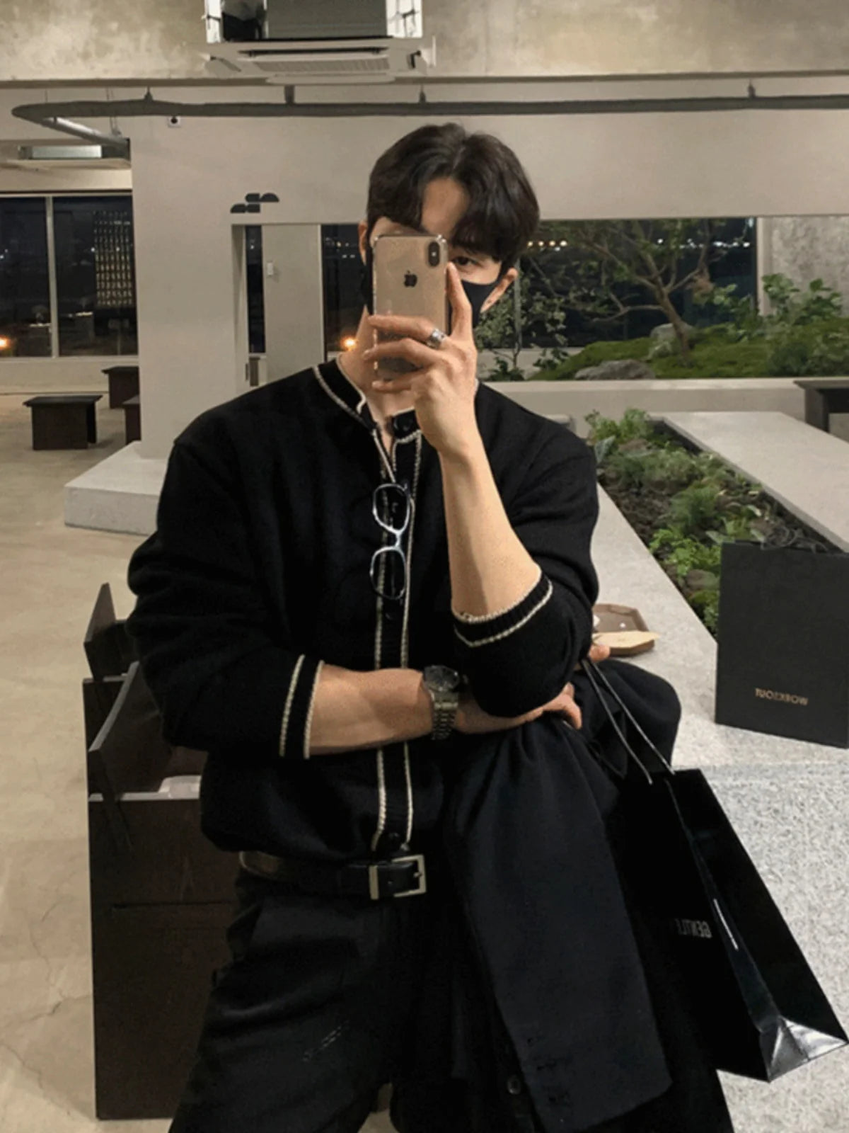 Fashionable Zipper Knitted Sweater Men's