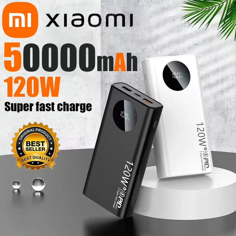 Xiaomi 120W 50000mAh High Capacity Power Bank Fast Charging Powerbank Portable Battery Charger For iPhone Samsung Huawei 2025New