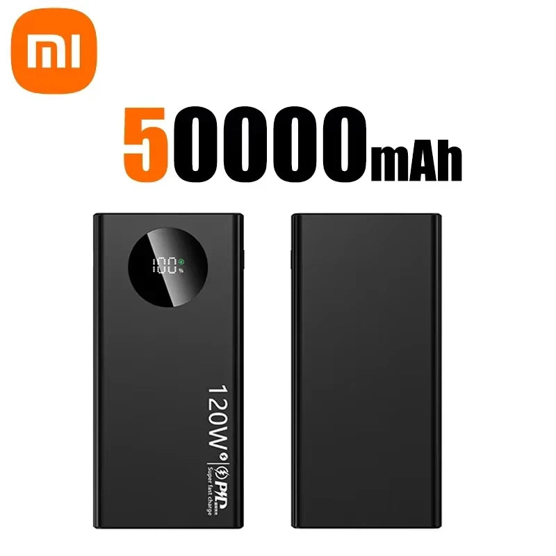 Xiaomi 120W 50000mAh High Capacity Power Bank Fast Charging Powerbank Portable Battery Charger For iPhone Samsung Huawei 2025New