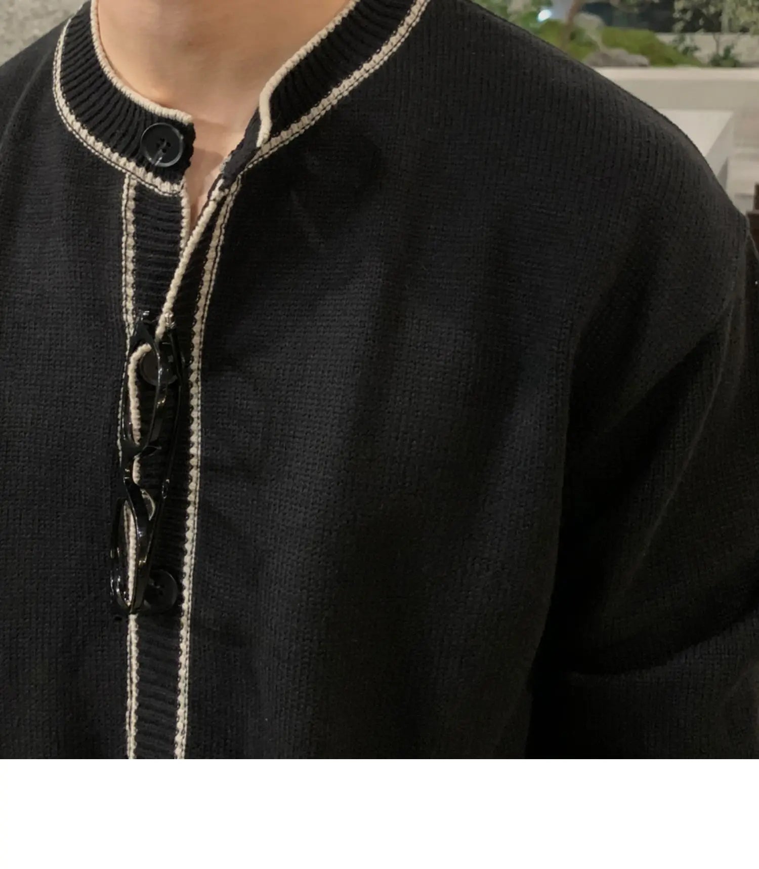 Fashionable Zipper Knitted Sweater Men's