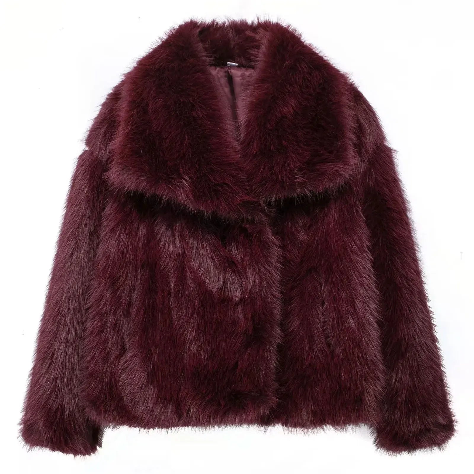 TRAFZA Women Fashion Faux Fur Jacket