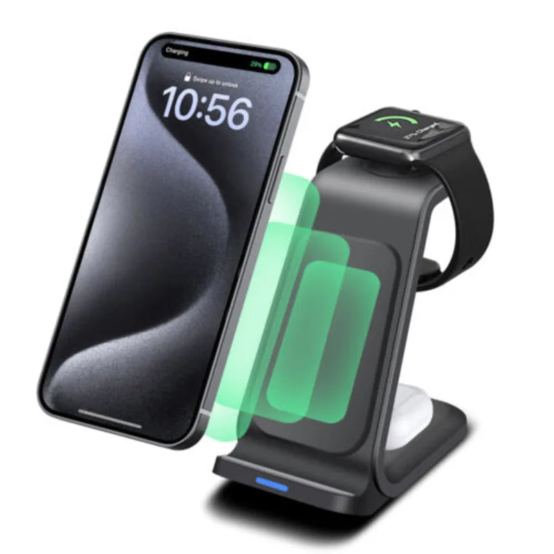 Wireless Charger Dock Charging Station 3In1 For Apple Watch Iphone 15 14 13 12 X