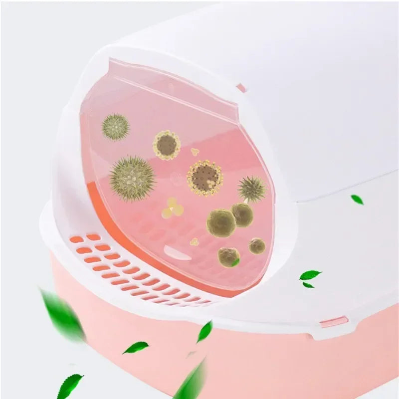 Kitty Sandbox Cat Litter Box Semi-enclosed Splashproof Cat