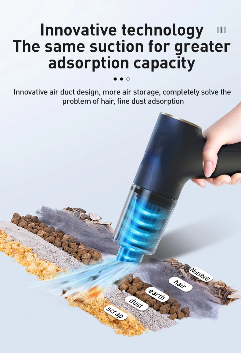 Xiaomi Youpin Car Vacuum Cleaner Powerful Cleaning Machine Strong Suction Handheld For Car Home Portable Wireless Cleaner New Mi