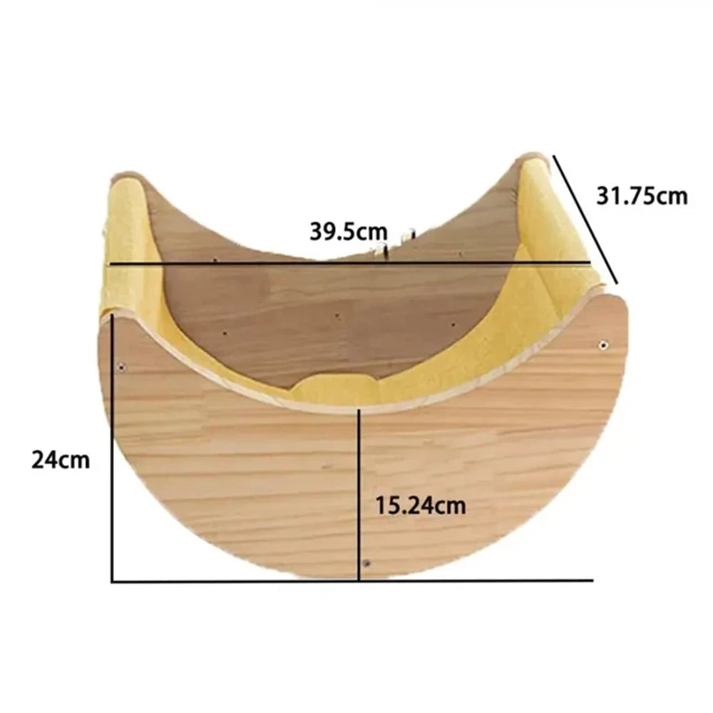 Wall-mounted Cat Hanging  Bed Cat Climbing Ladder Grab Post Solid Wood