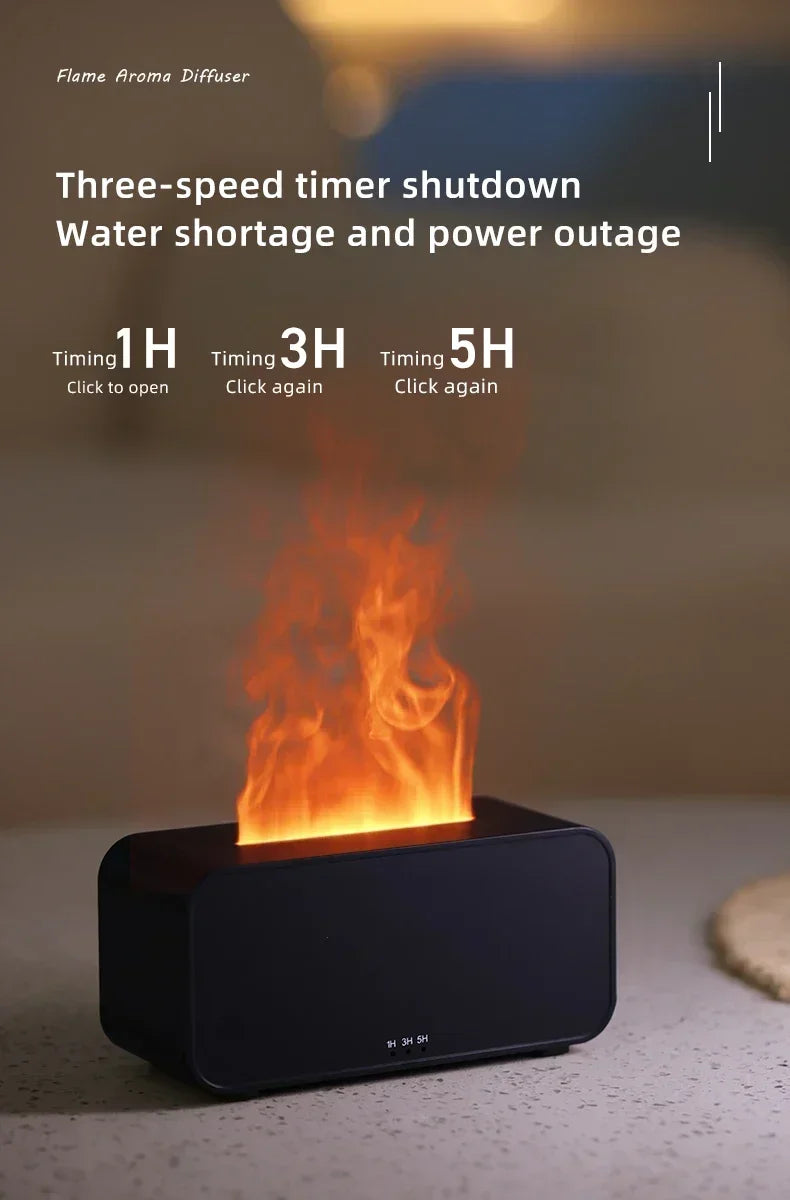 New humidifier seven-color flame diffuser Home seven-color atmosphere lamp fragrance machine ultrasonic flame humidifier