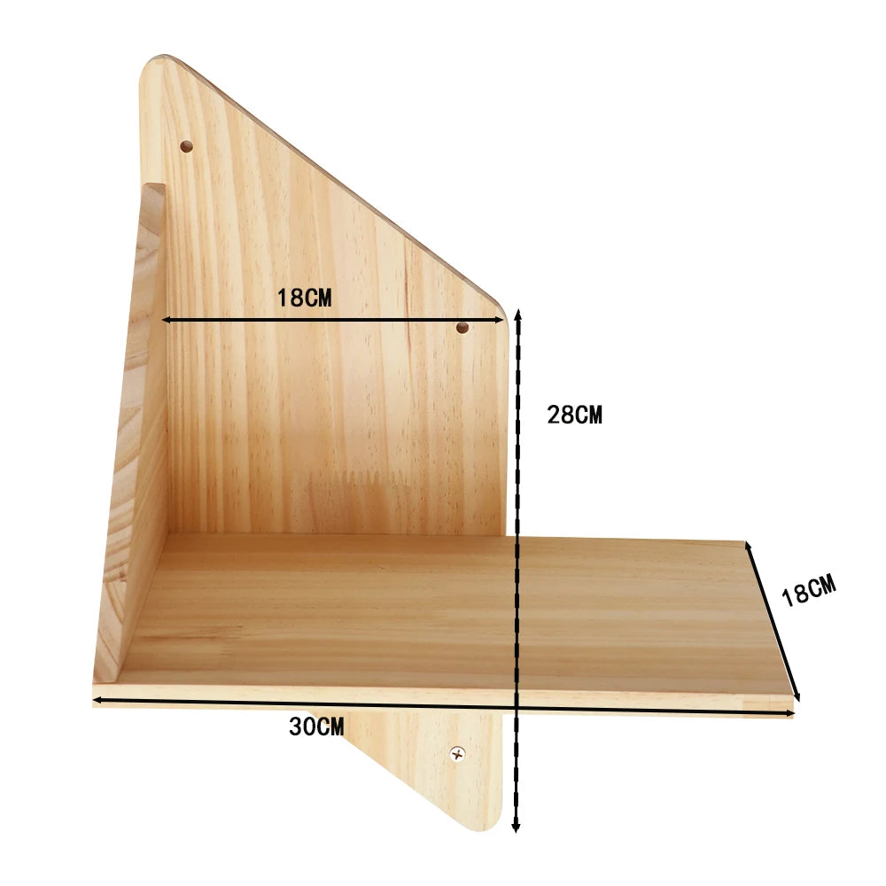 Wall-mounted Cat Hanging  Bed Cat Climbing Ladder Grab Post Solid Wood