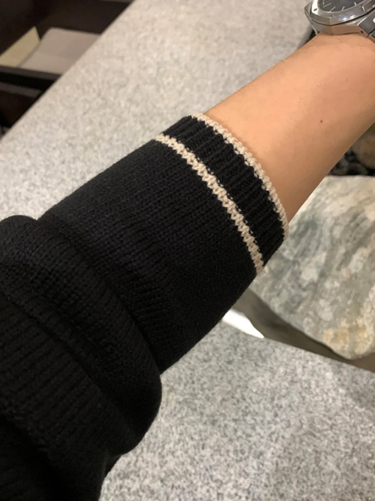 Fashionable Zipper Knitted Sweater Men's