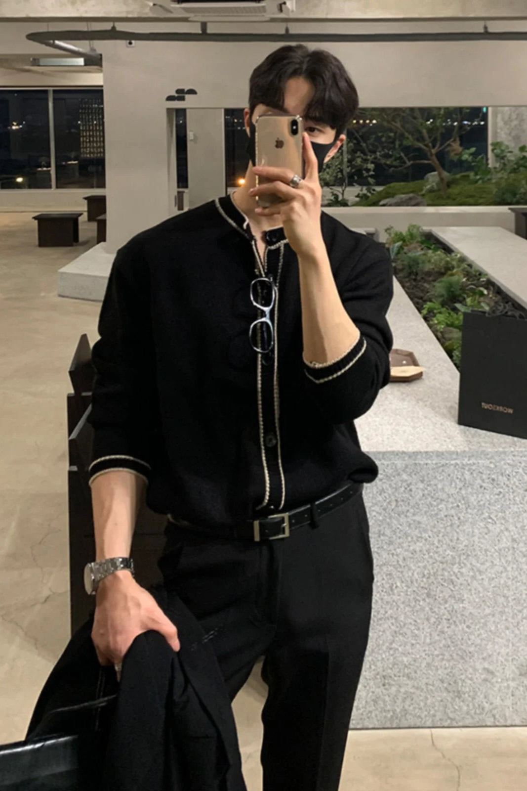 Fashionable Zipper Knitted Sweater Men's