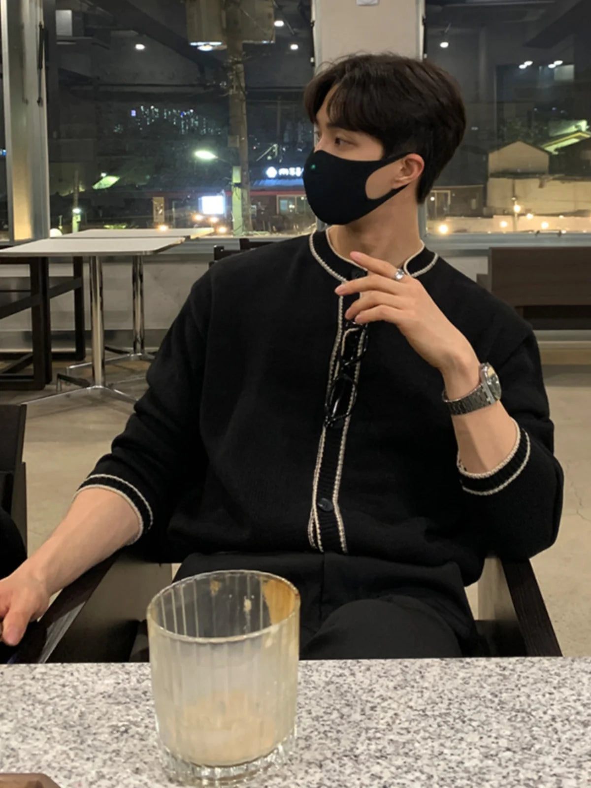 Fashionable Zipper Knitted Sweater Men's