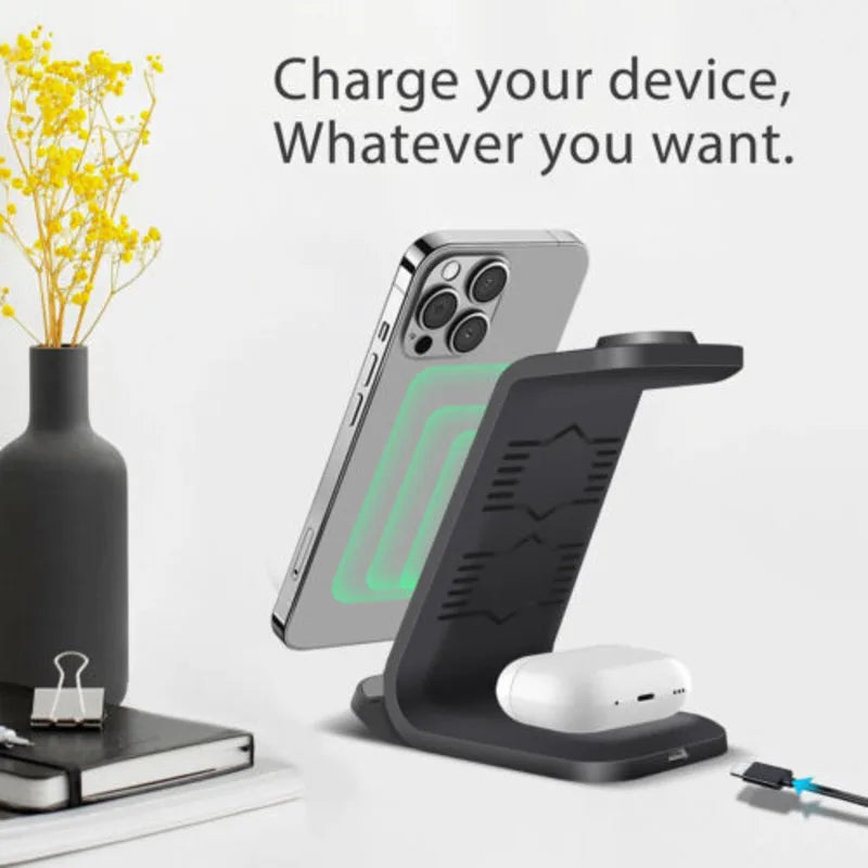Wireless Charger Dock Charging Station 3In1 For Apple Watch Iphone 15 14 13 12 X