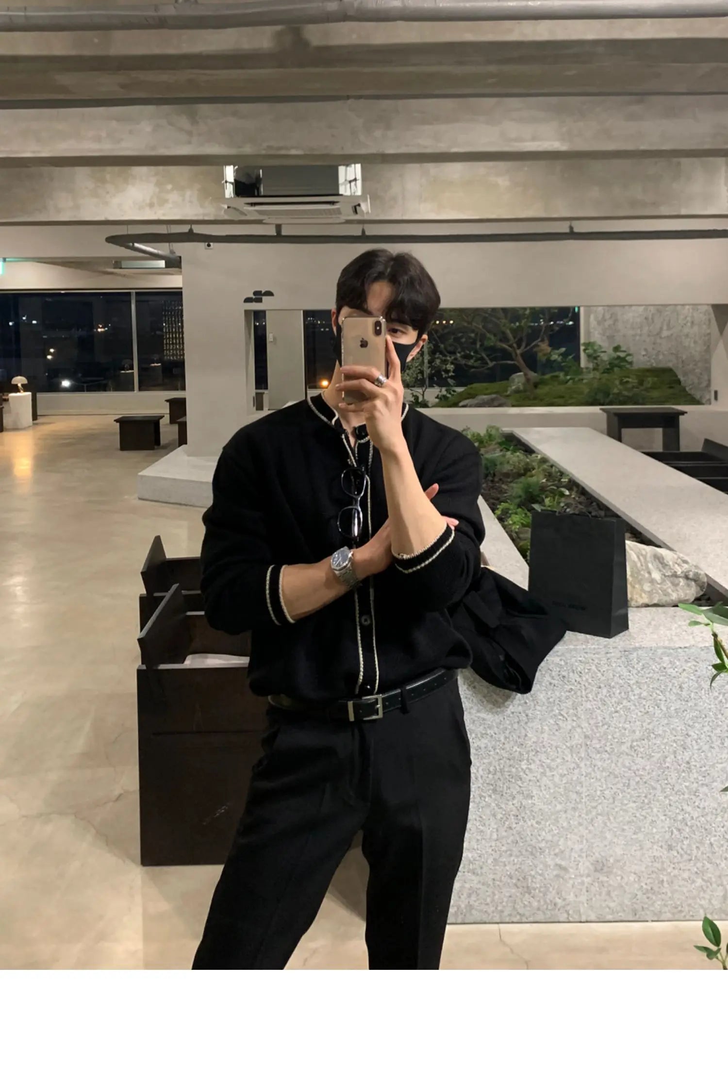 Fashionable Zipper Knitted Sweater Men's