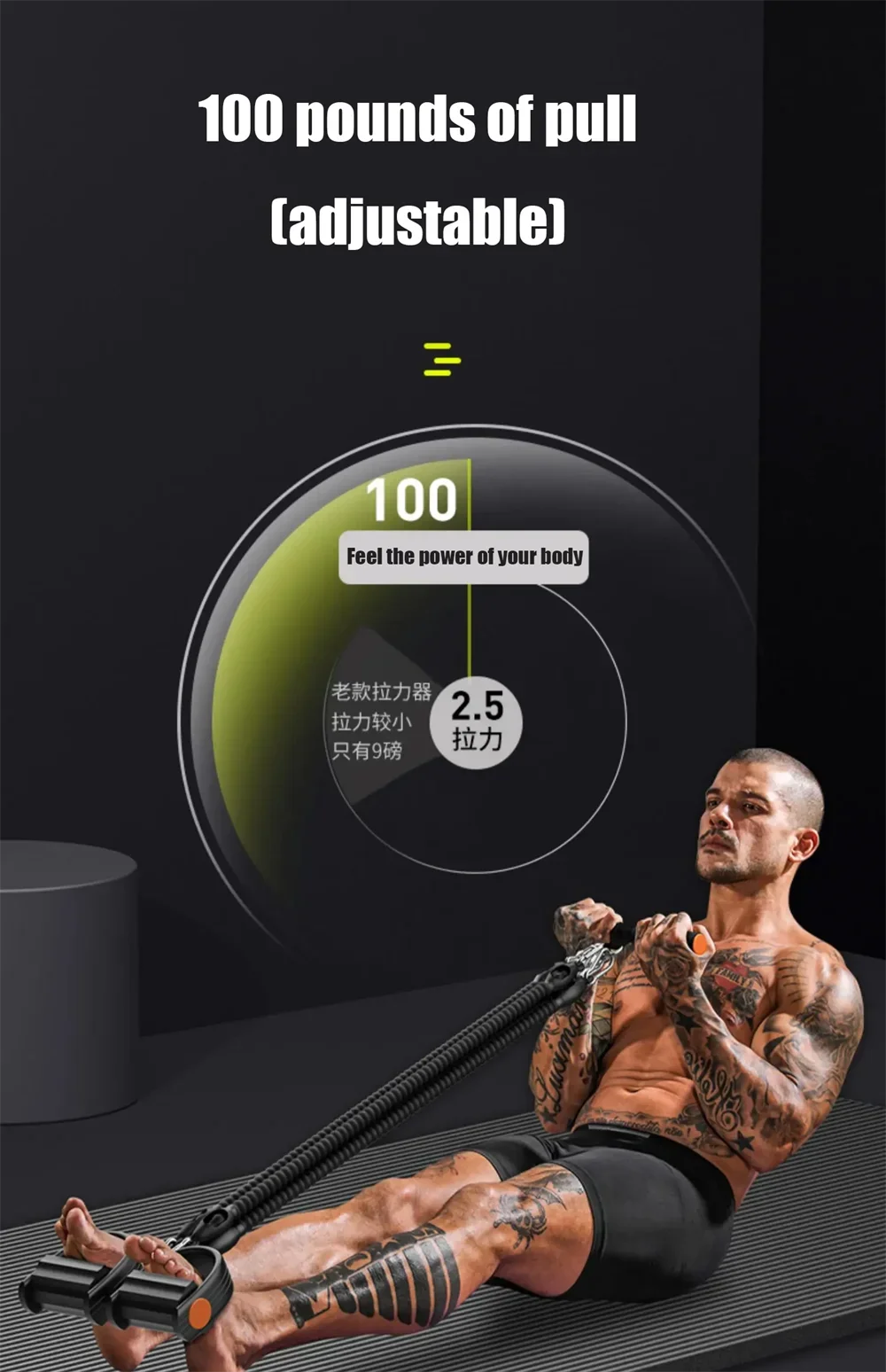 Pedal Type Tensioner Multifunctional Tension Device for men's Fitness,Back, Abdomen, and Abdominal Muscle Training, Pull Rope