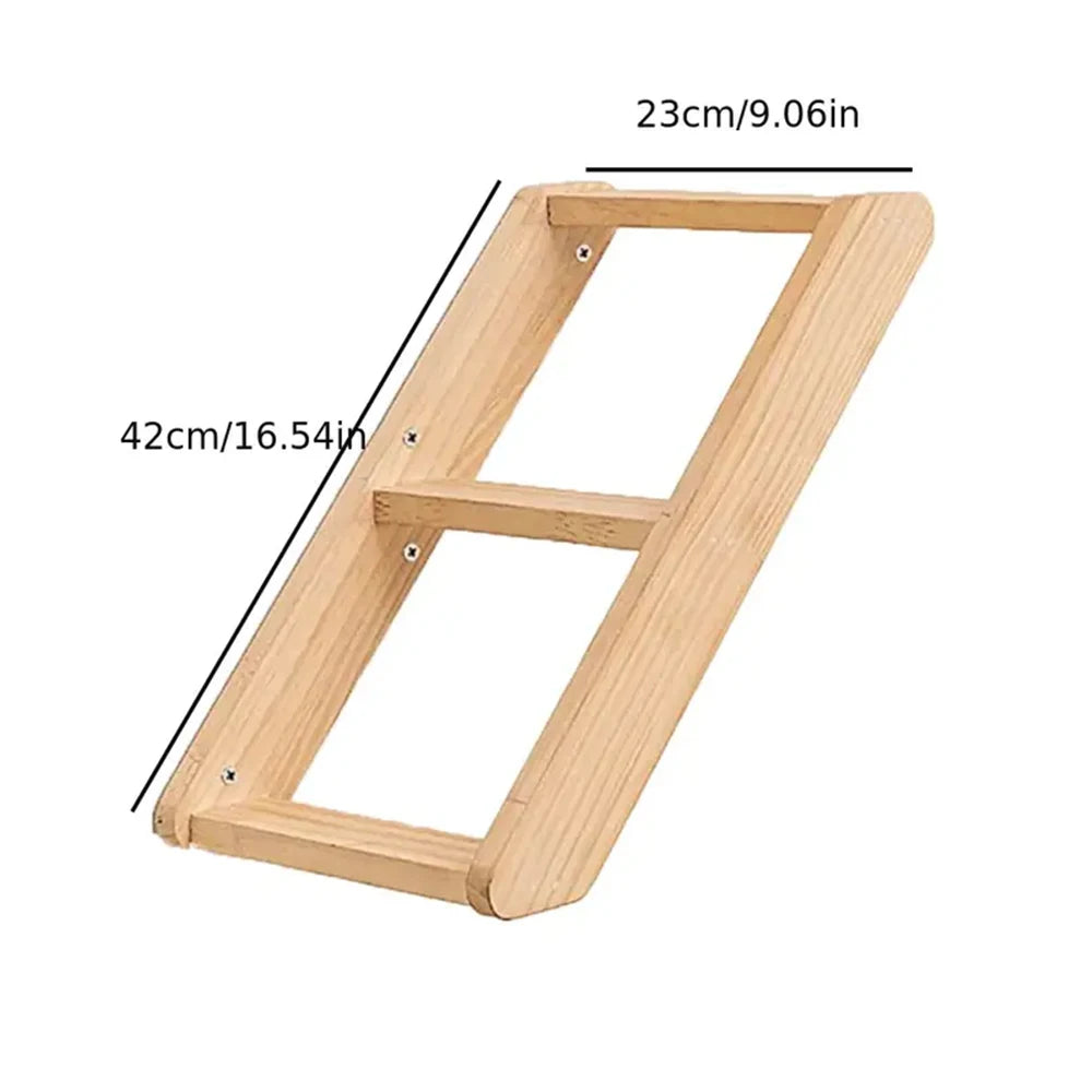 Wall-mounted Cat Hanging  Bed Cat Climbing Ladder Grab Post Solid Wood