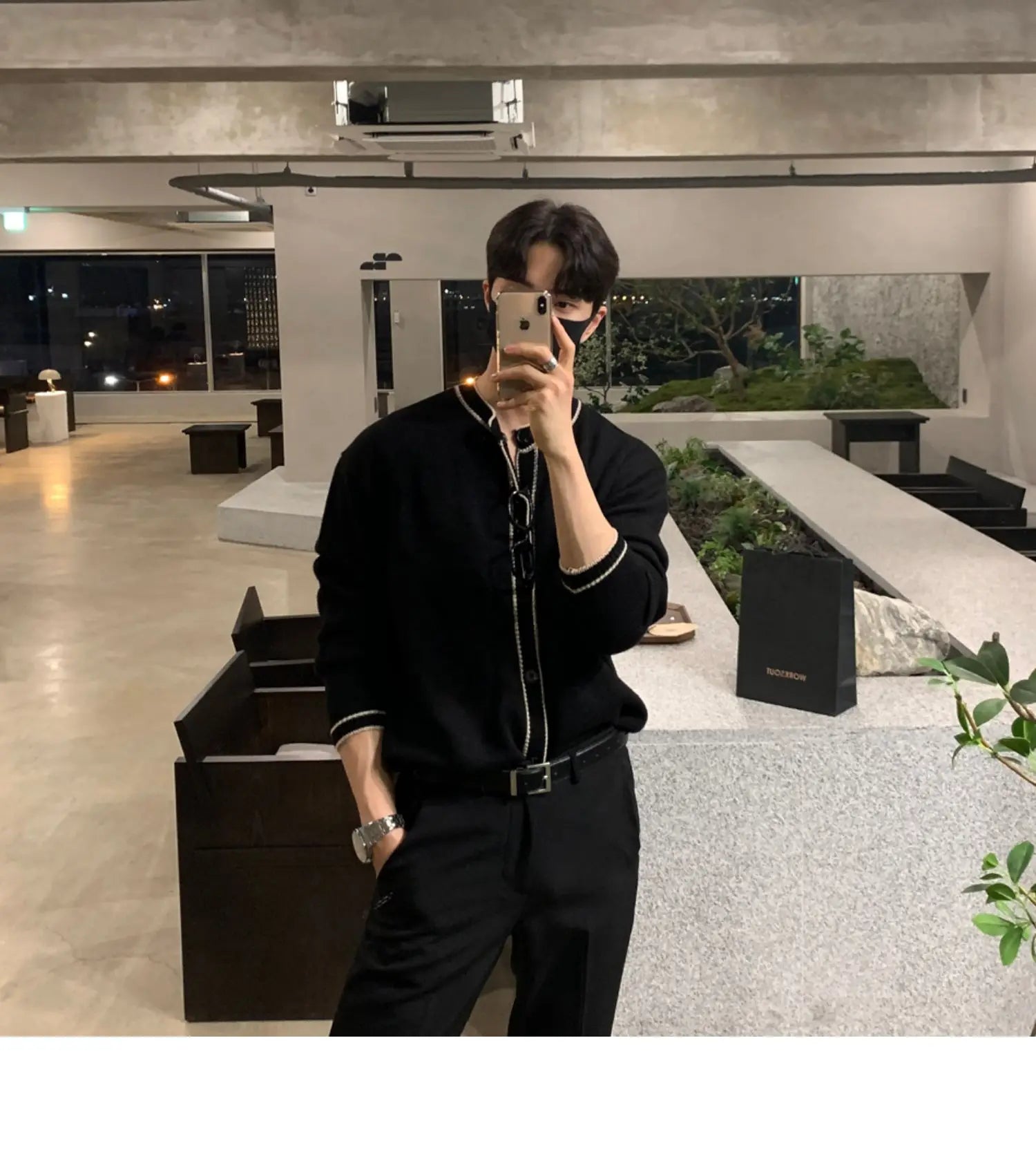 Fashionable Zipper Knitted Sweater Men's