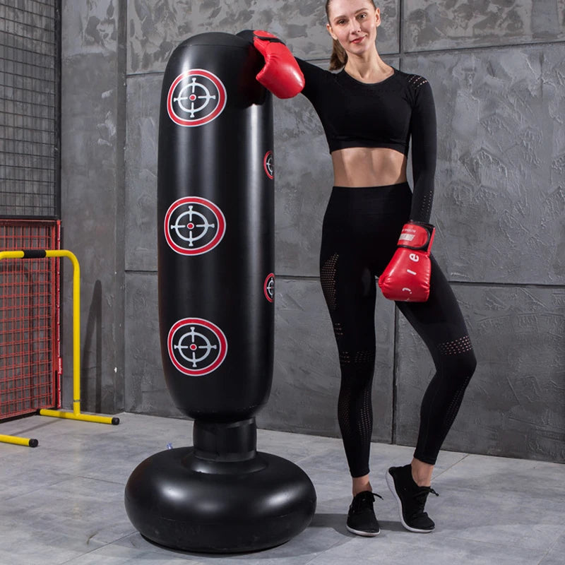 Boxing Punching Bag Boxing Muay Thai Inflatable Boxing Bag Training Pressure Relief Exercise Punching Stand Fitness Equipment