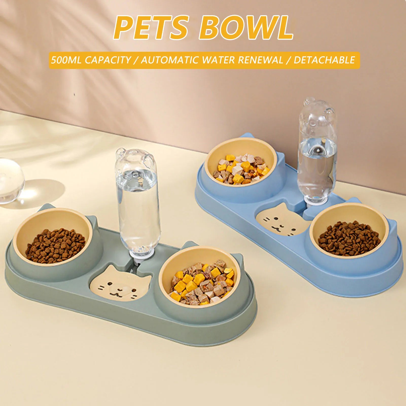 Pet Cat Bowl Automatic Feeder Dog Food Bowl