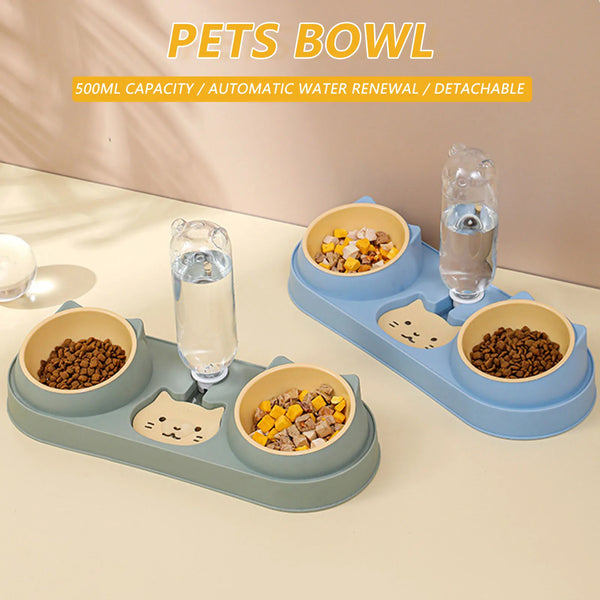 Pet Cat Bowl Automatic Feeder Dog Food Bowl