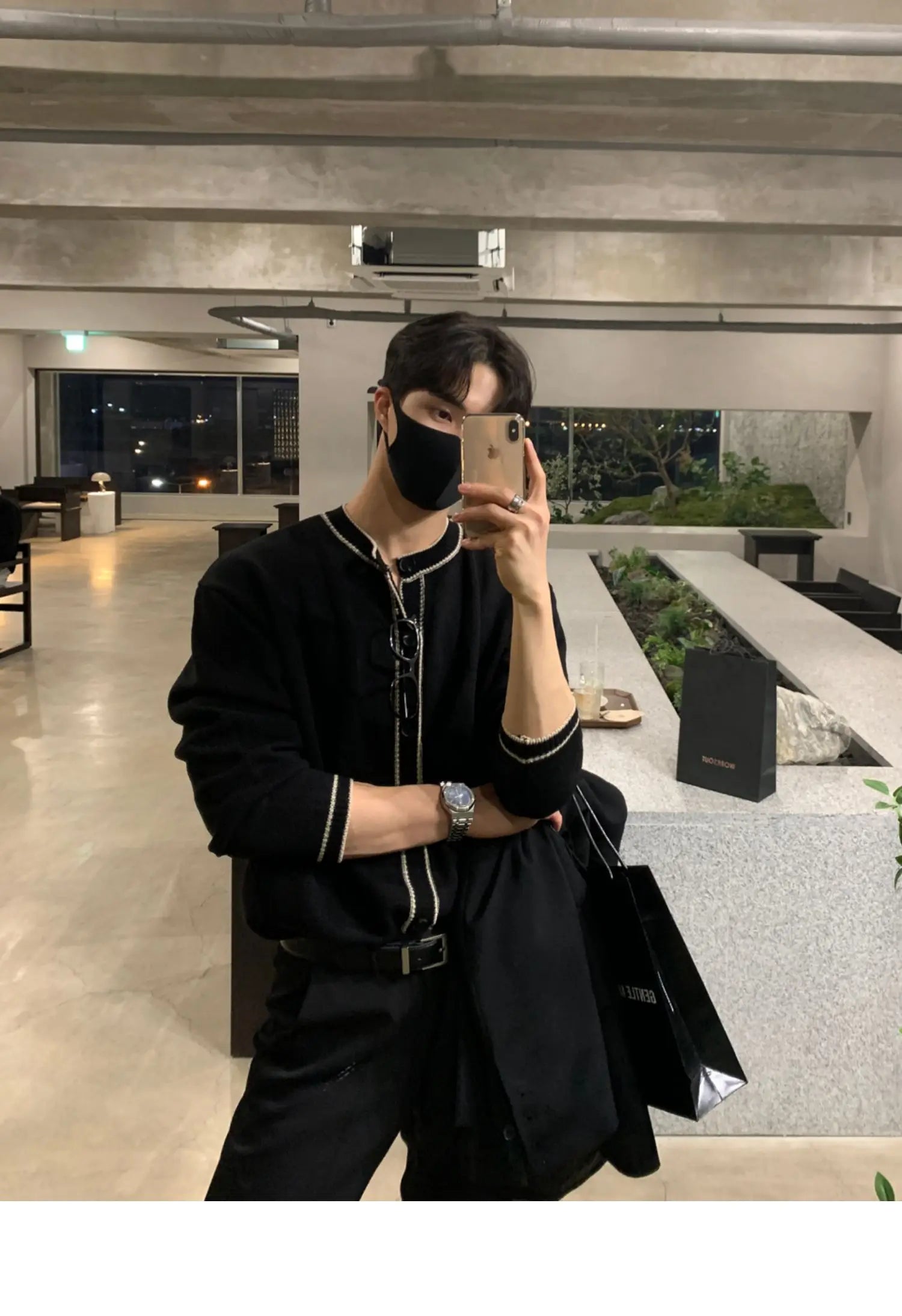 Fashionable Zipper Knitted Sweater Men's