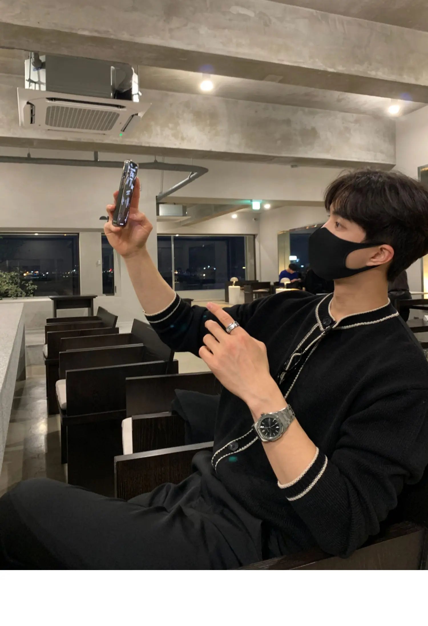 Fashionable Zipper Knitted Sweater Men's