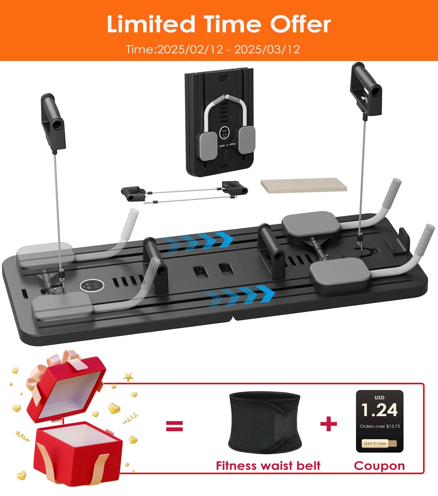 Multifunctional Abdominal Board fitness board Push up Board automatic rebound abdominal Table muscle home fitness equipment