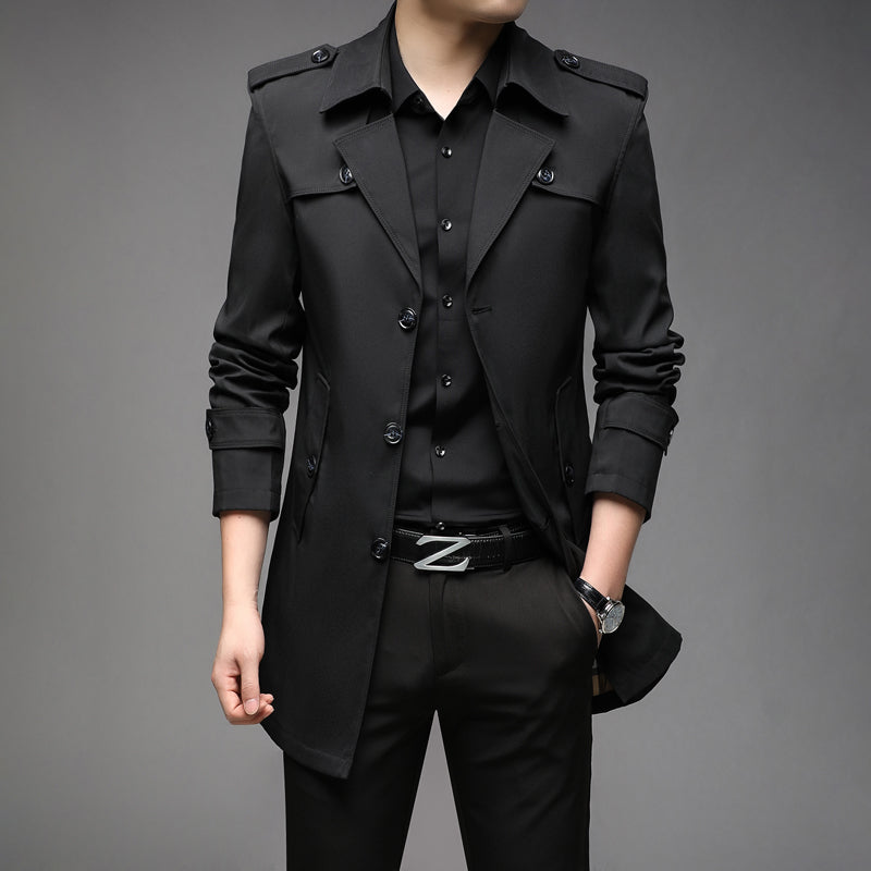 Autumn Men Long Trench Fashion British Style