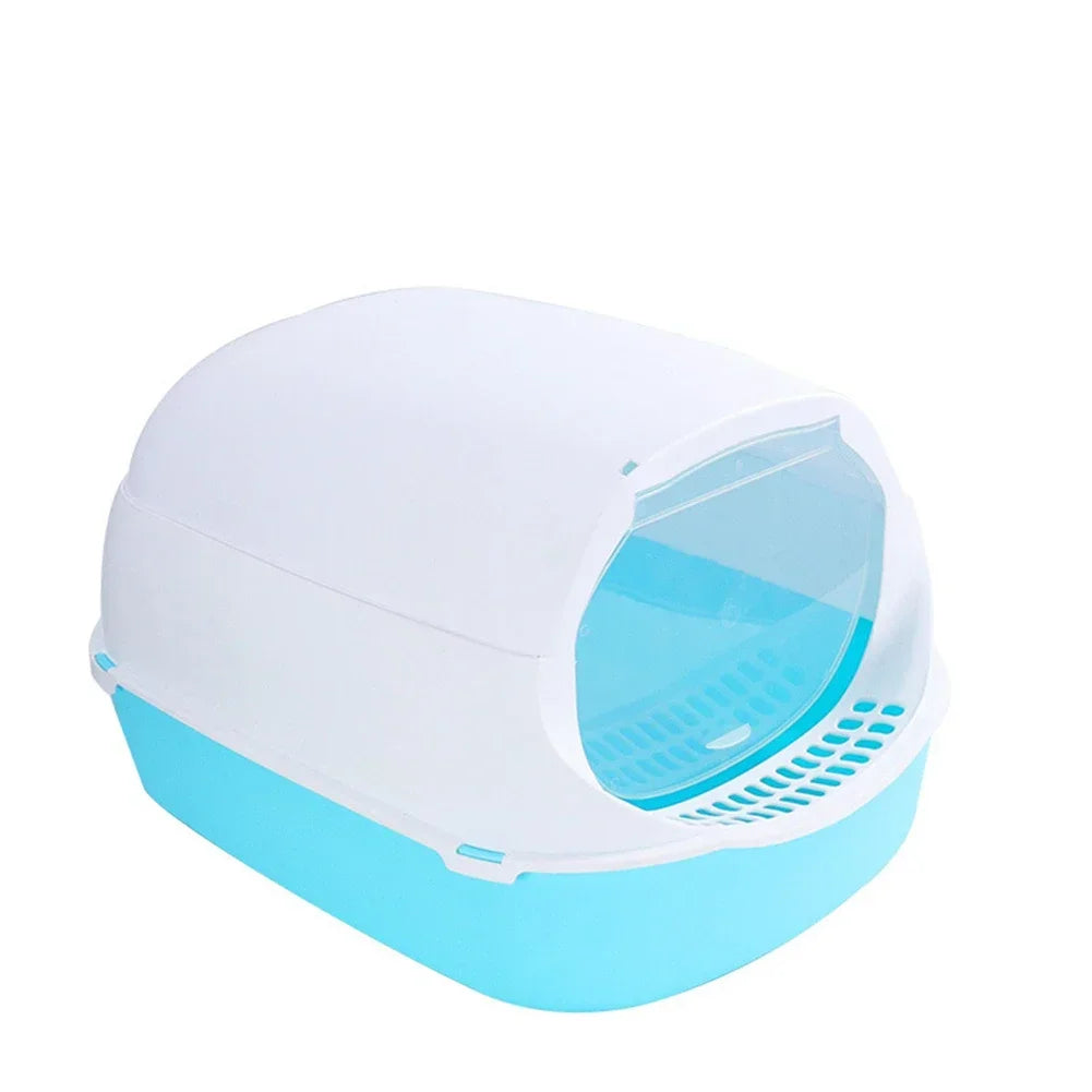 Kitty Sandbox Cat Litter Box Semi-enclosed Splashproof Cat