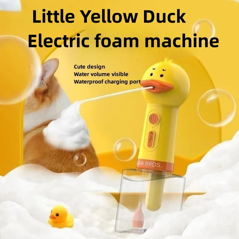 Yellow Duck Pet Cleaning Bathing Electric Foam Machine