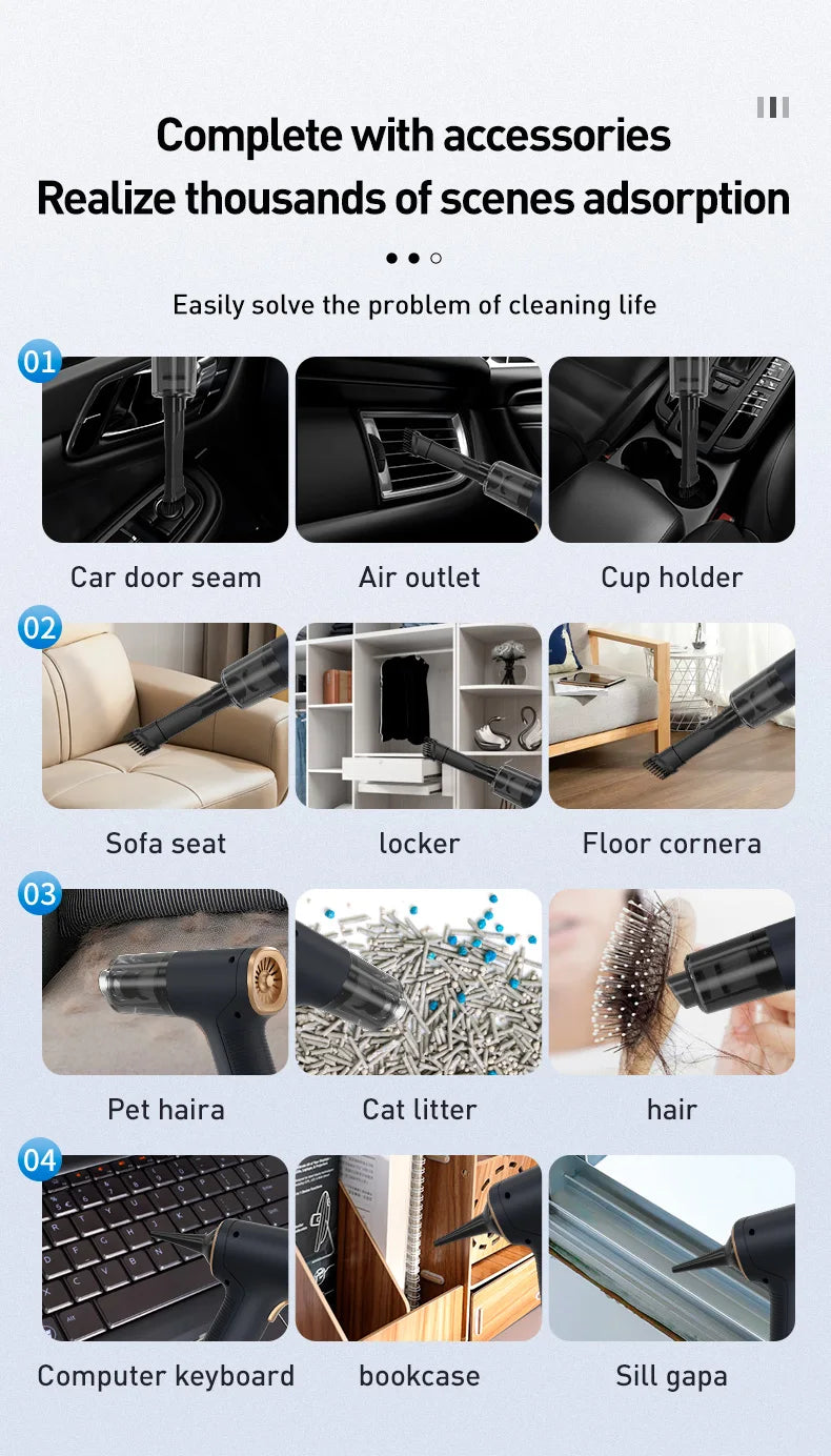 Xiaomi Youpin Car Vacuum Cleaner Powerful Cleaning Machine Strong Suction Handheld For Car Home Portable Wireless Cleaner New Mi