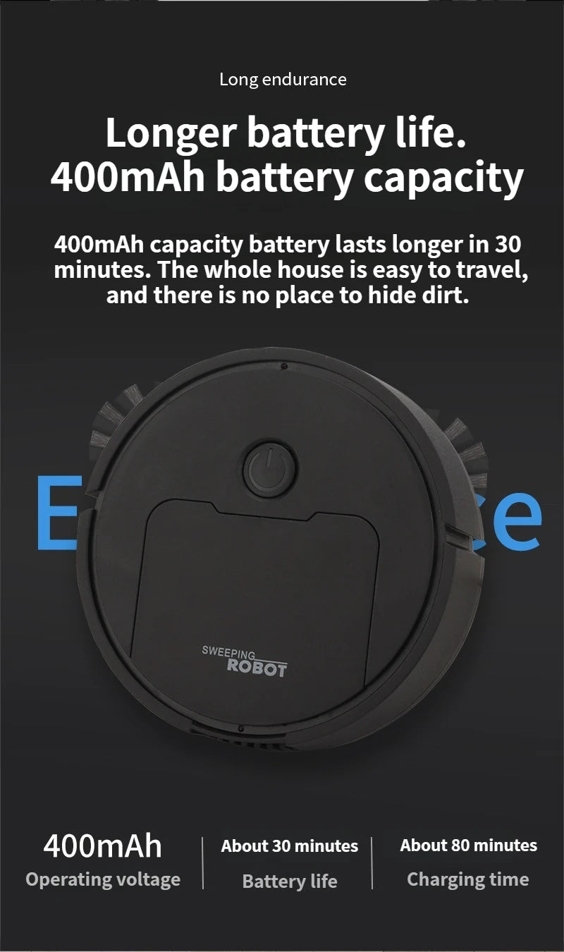 Intelligent sweeping robot suction sweeping mop 3-in-1 lazy home automatic vacuum cleaner gift Mini  sweeper