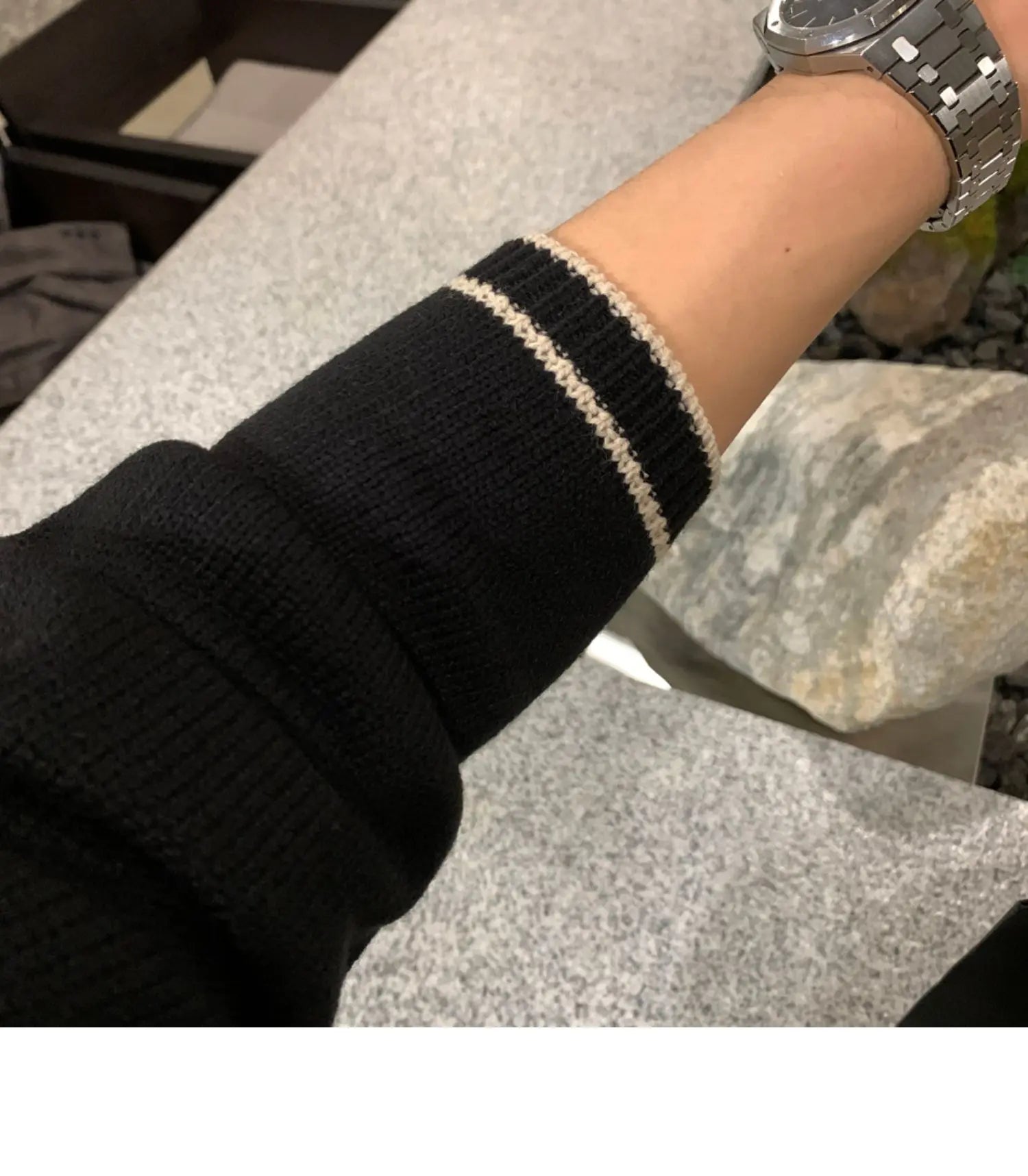 Fashionable Zipper Knitted Sweater Men's